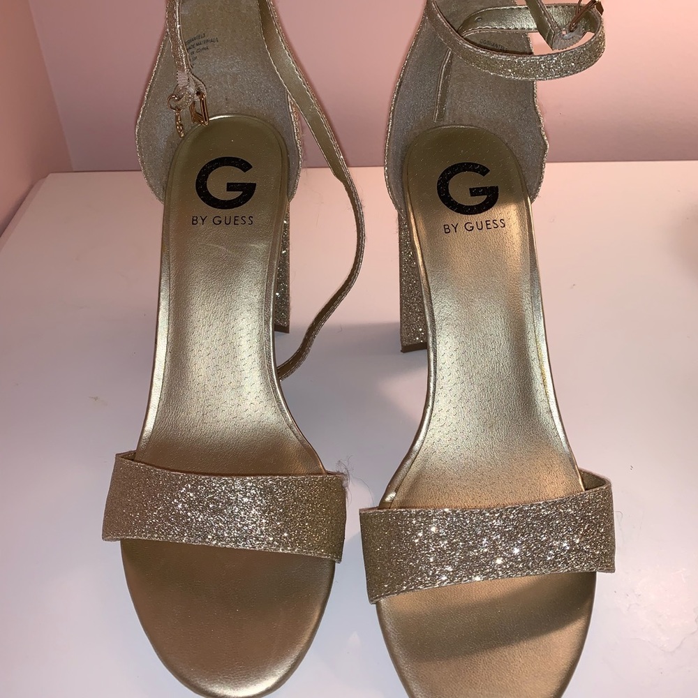 GUESS Gold Block Heels
